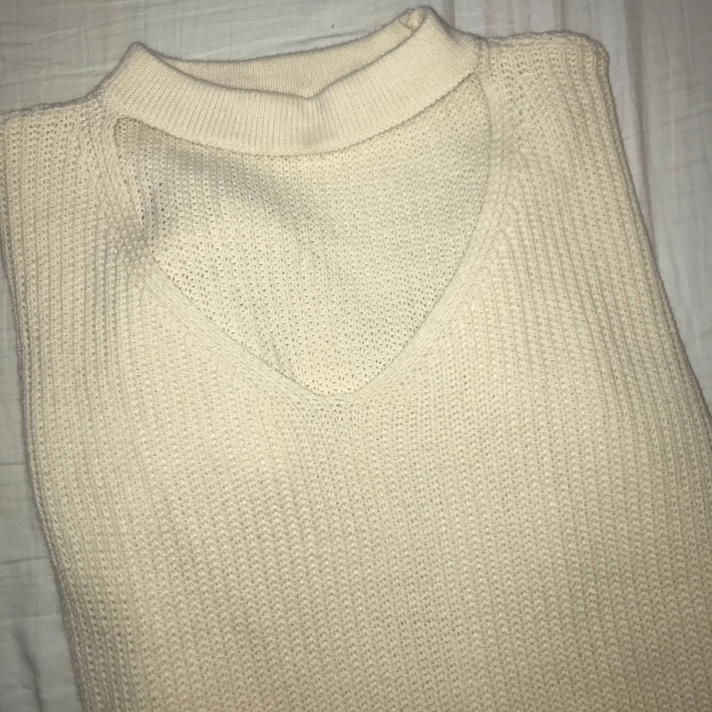 Cream colored sweater crop top! - Picture 2 of 3